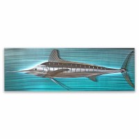 60" LED Abstract Marlin Coastal Metal Wall Art Plaque MM333