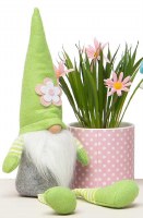 15" Green Flower Power Hat Gnome