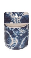 8" Blue and White Ceramic Circles Tie Dye Wall Pot