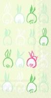 5" x 9" Green Bunny Tails and One Pink Bunny Tail Guest Towels