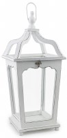 20" Distressed White Wood Valparaiso Villa Lantern