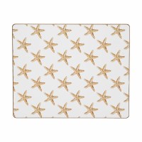 13" x 16" Tan on White Sandbridge Stars Hardboard Placemat