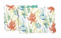 14" x 51" Multicolor Sea Life Paradise Sound Quilted Reversible Table Runner