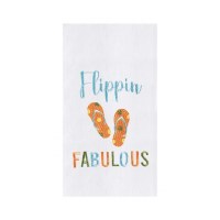 27" x 18" Flippin Fabulous Embroidered Flour Sack Kitchen Towel