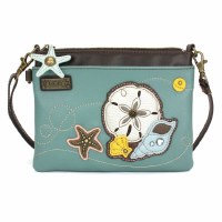 8" Teal Sand Dollar Mini Crossbody Purse