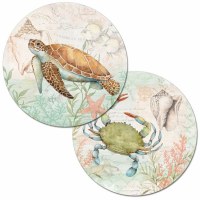 13.5" Round Caribean Seas Reversible Placemat