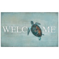 18" x 30" Aqua Sea Turtle Welcome Entryway Floor Doormat