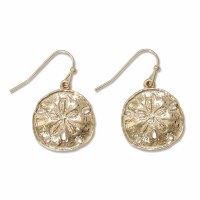 Gold Toned Sand Dollar Earrings