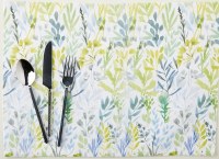 13" x 19" Blue, Yellow and Gray Meadow Fabric Placemat