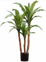 39" Faux Green Bird's Nest Fern Tree in Black Plastic Pot