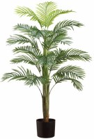 4.5' Faux Green AReaca Palm Tree in Black Plastic Pot