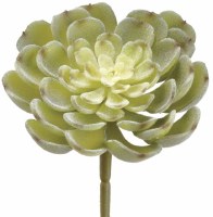 4" Faux Green Frosted Echeveria Pick