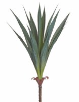 14" Faux Green and Gray Yucca Plant