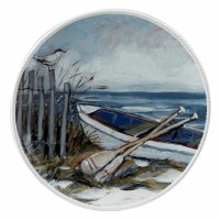 13" Round Board on Beach Ceramic Platter