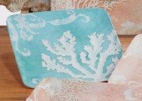 11" Square Inspired Coast Turqoise White Coral Melamine Dinner Plate