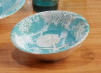 7.5" Round Inspired Coast Turquoise White Starfish Melamine All Purpose Bowl