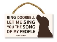4" x 8" Song Of My People Dog Wood Welcome Sign With Rope Hanger