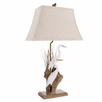 33" Two White Egrets Table Lamp