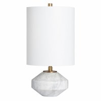 22" White Alabaster Table Lamp