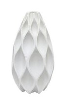 17.5" White Diamonds Vase