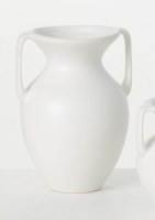 9" Bisque Ceramic Double Handled Urn