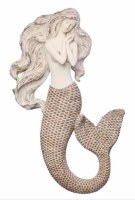 23" Distressed White Polyresin Mermaid Wall Plaque