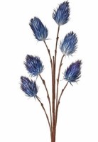 46" Faux Navy Foam Six Bud Thistle Spray