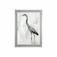 42" x 30" Gray Heron 1 Gel Print With Gray Frame