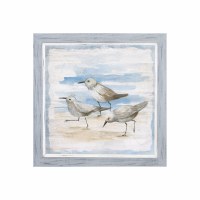 21" SQ Sandpiper Trio 1 Gel Print With Gray Frame