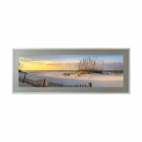 25" x 63" Sea Oats and Sunrise Gel Print With Gray Frame