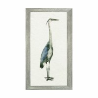 28" x 16" Blue Heron 1 Gel Print With Gray Frame