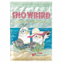 18" x 13" Mini Snowbird Season Seagull Beach Couple Garden Flag