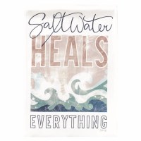 18" x 13" Mini Salt Water Heals Everything Waves Garden Flag