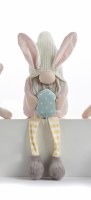 19" Pink Body Bunny Hat Shelf Sitter Easter Gnome