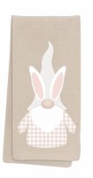 30" x 20" Pink Gingham Bunny Ear Gnome Beige Kitchen Towel