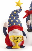 11" Red and Blue Champion Cup Hero Gnome With Yellow Star Hat