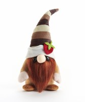 9" Brown Striped Cocoa the Chocolate Gnome HUG Feel the Love Collection