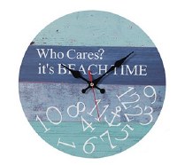 13" Round "Who Cares? It's Beach Time" Wall Clock