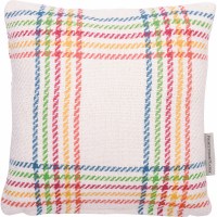 10" Square Multicolor Plaid Pillow