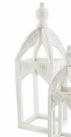 24" Distressed White Wood Crown Lantern by Mud Pie