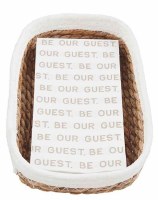 6" x 9" Woven "Be Our Guest" Guest Towel Holder by Mud Pie