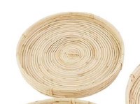13" Round Natural Cane Tray by Mud Pie