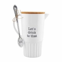 58 Oz "Let's Drink to That" Melamine Pitcher With a Spoon by Mud Pie