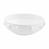 12" Round White Big Dots Bowl by Mud Pie