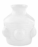 4" White Dotted Ceramic Vase by Mud Pie