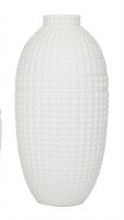 16" Matte White Dotted Ceramic  Vase