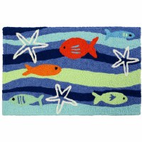 20" x 30" Multicolor Fish School Rug