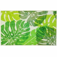 1.8' x 2.6' Multi Green Monstera Palms Rug