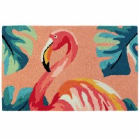 1.10' x 2.10' Flamingo Splash on Coral Rug