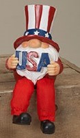 3.6" Red White Blue Patriotic Gnome with USA